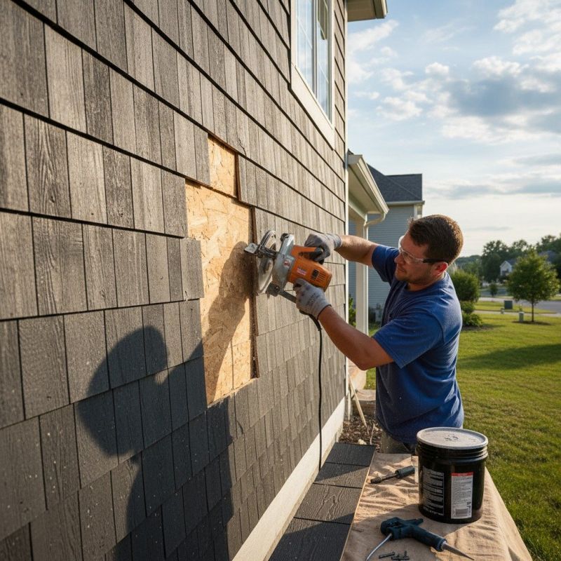 Faux Wood Siding Installation