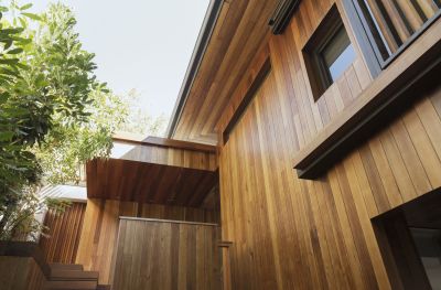 Faux Wood Siding with Decorative Trim